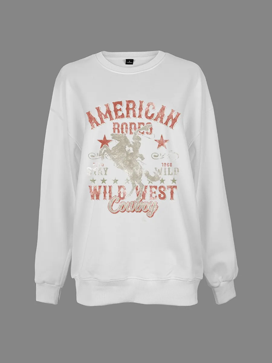 Wild West Cowboy Knight Athletic Show Pattern Sweatshirt