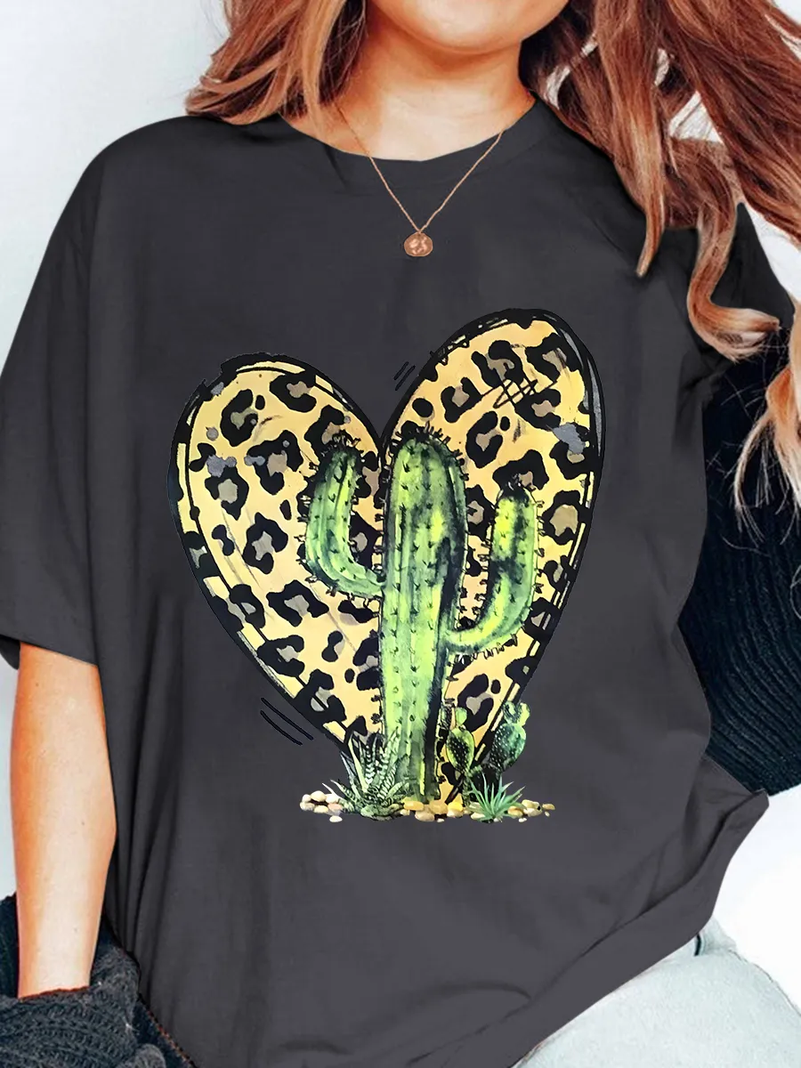 Leopard Heart Cactus Tee