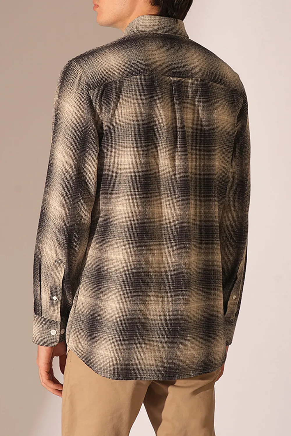 Black _ Beige Check Cotton Shirt