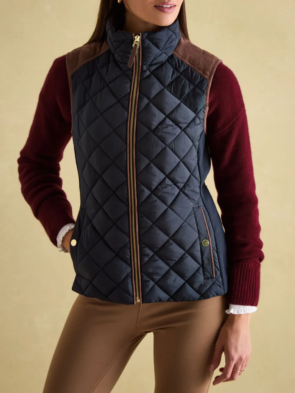 Braemar Luxe Navy Showerproof Diamond Quilted Gilet