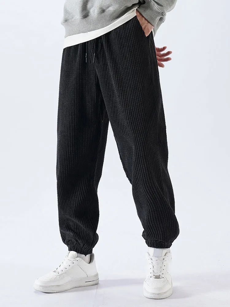 Drawstring Corduroy Pants