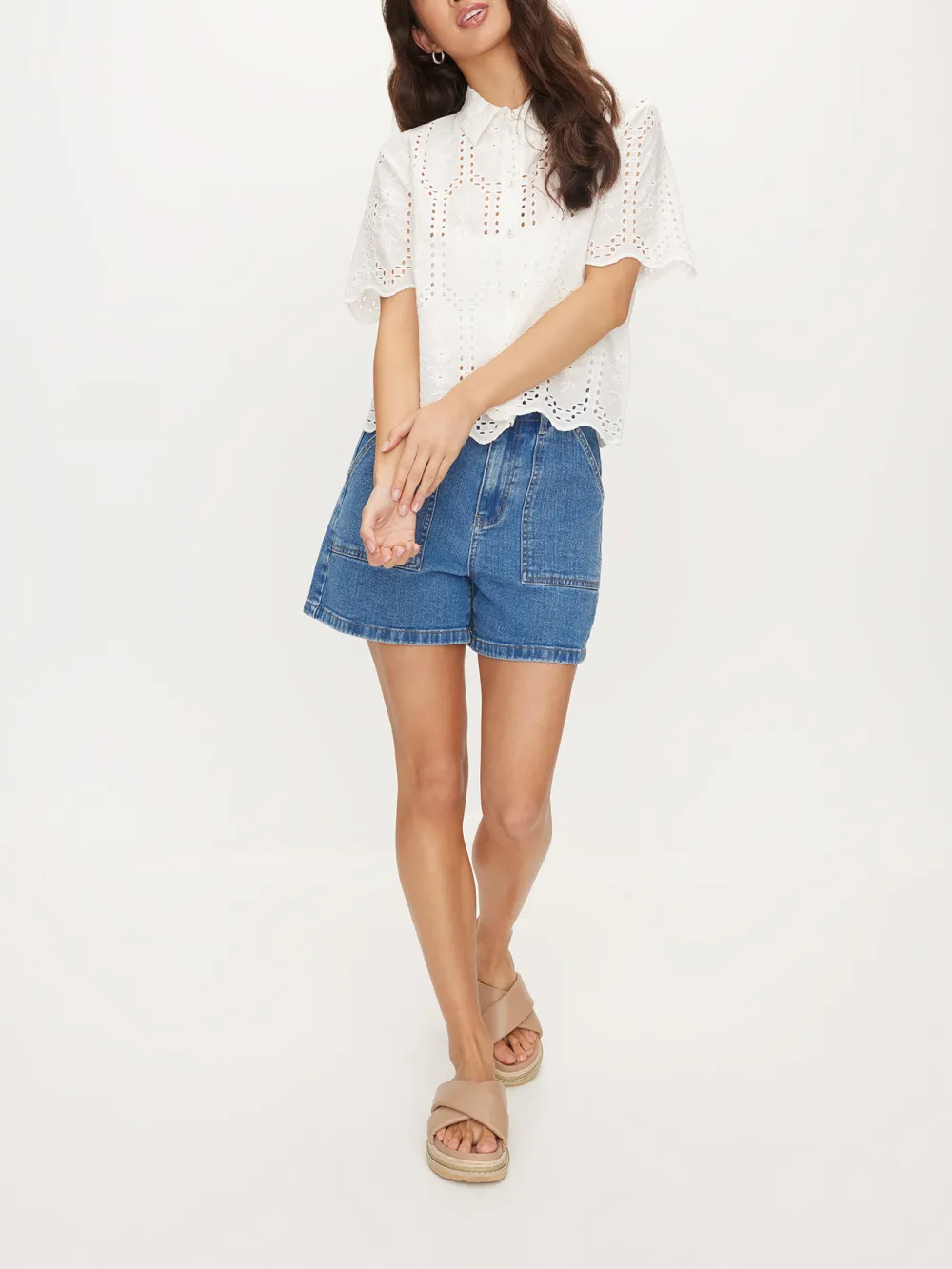 Broderie Scallop Shirt