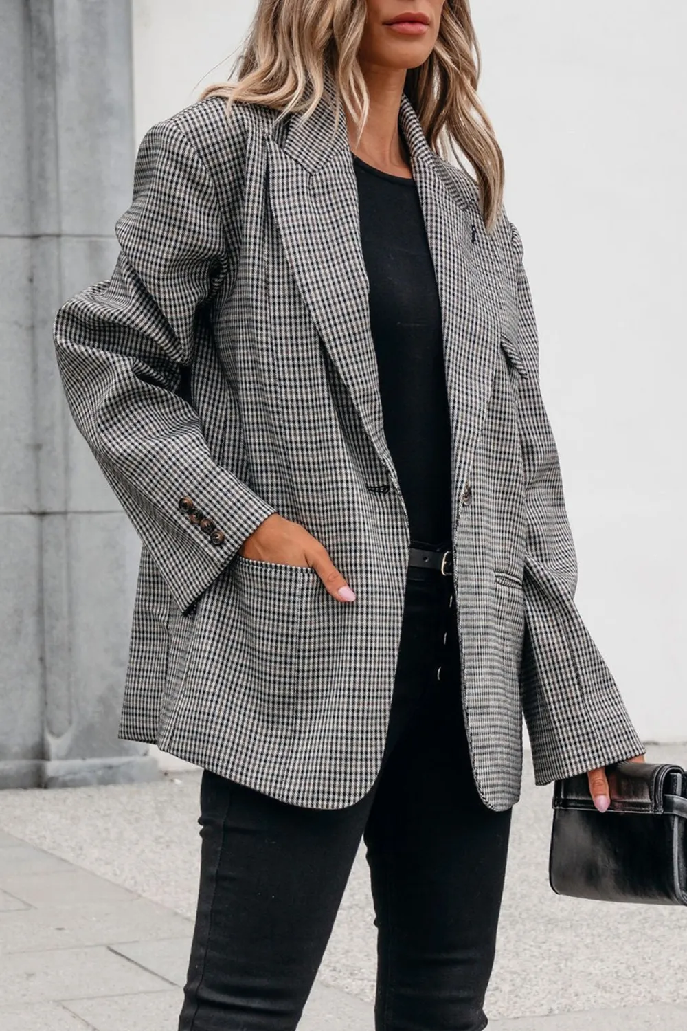 Oversized Plaid Blazer