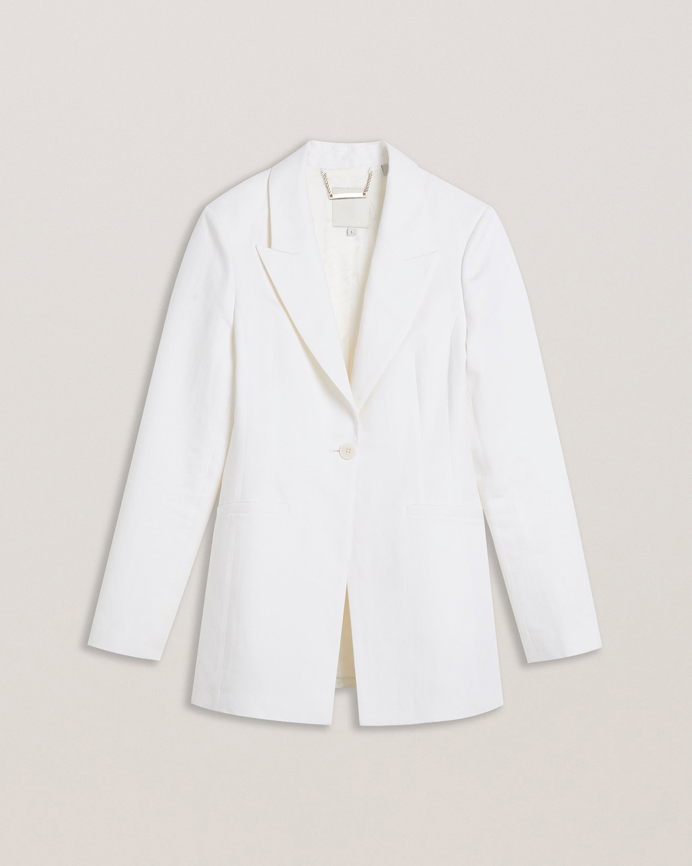 Musub Tailored Jacket With Faux Pockets White