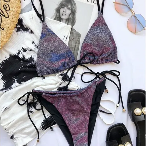 Jordan Glitter Front Tie Bikini Set