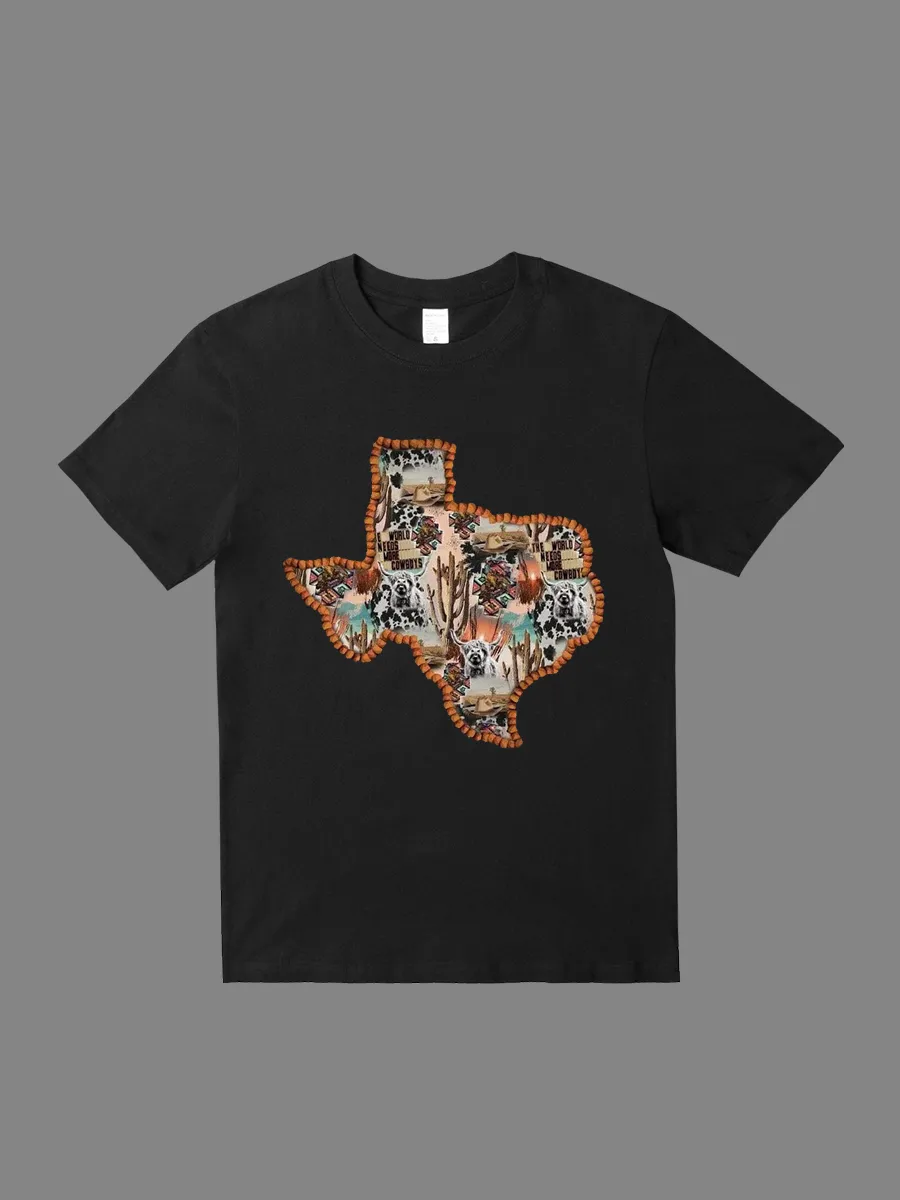 Texas Western Collage With Cactus&Highland Cow T-shirt