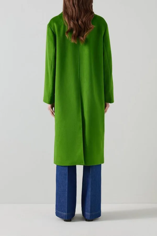 Amor Green Double Breasted Wool Coat