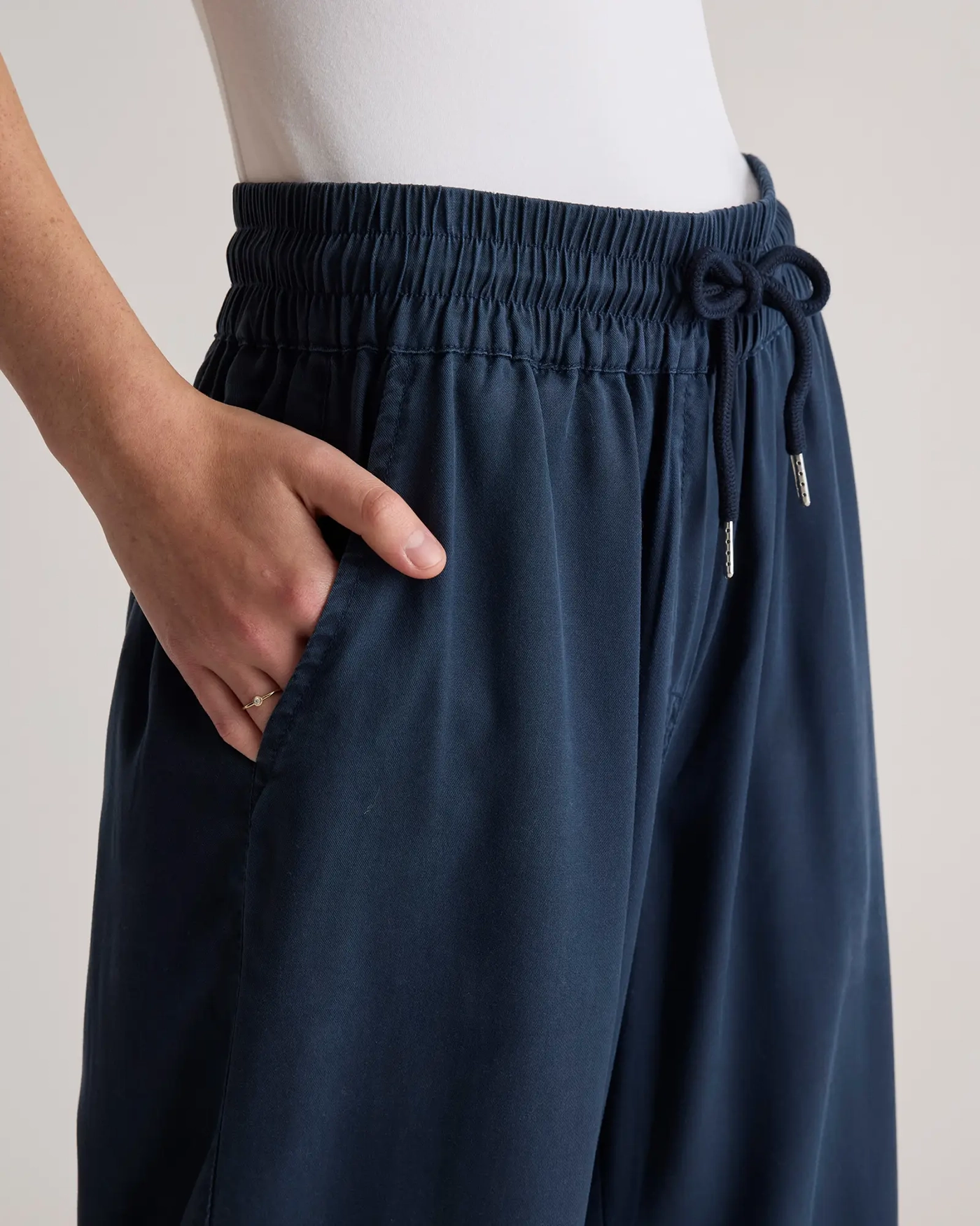 Vintage Wash Tencel Wide Leg Pants