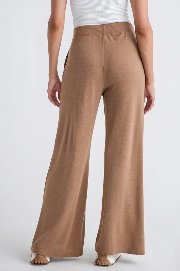 Mocha Risen Wideleg Jersey Pants