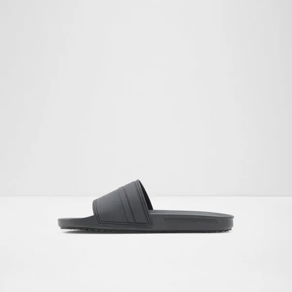 Black Synthetic Rubber Thick-soled Synthetic Leather Flip Flops