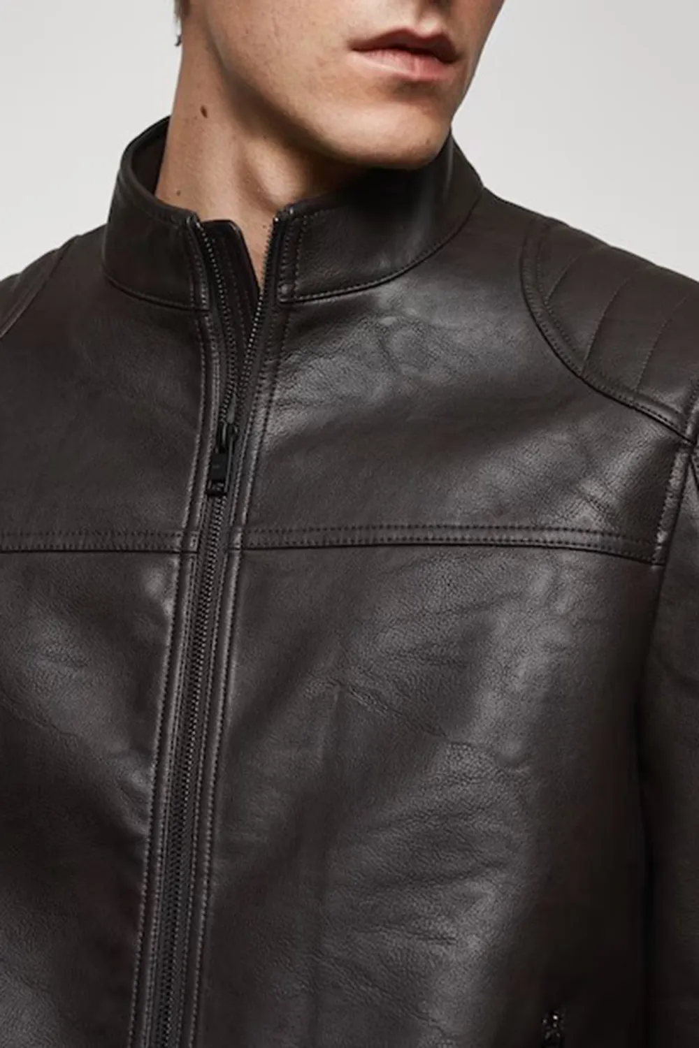 Nappa leather-effect jacket