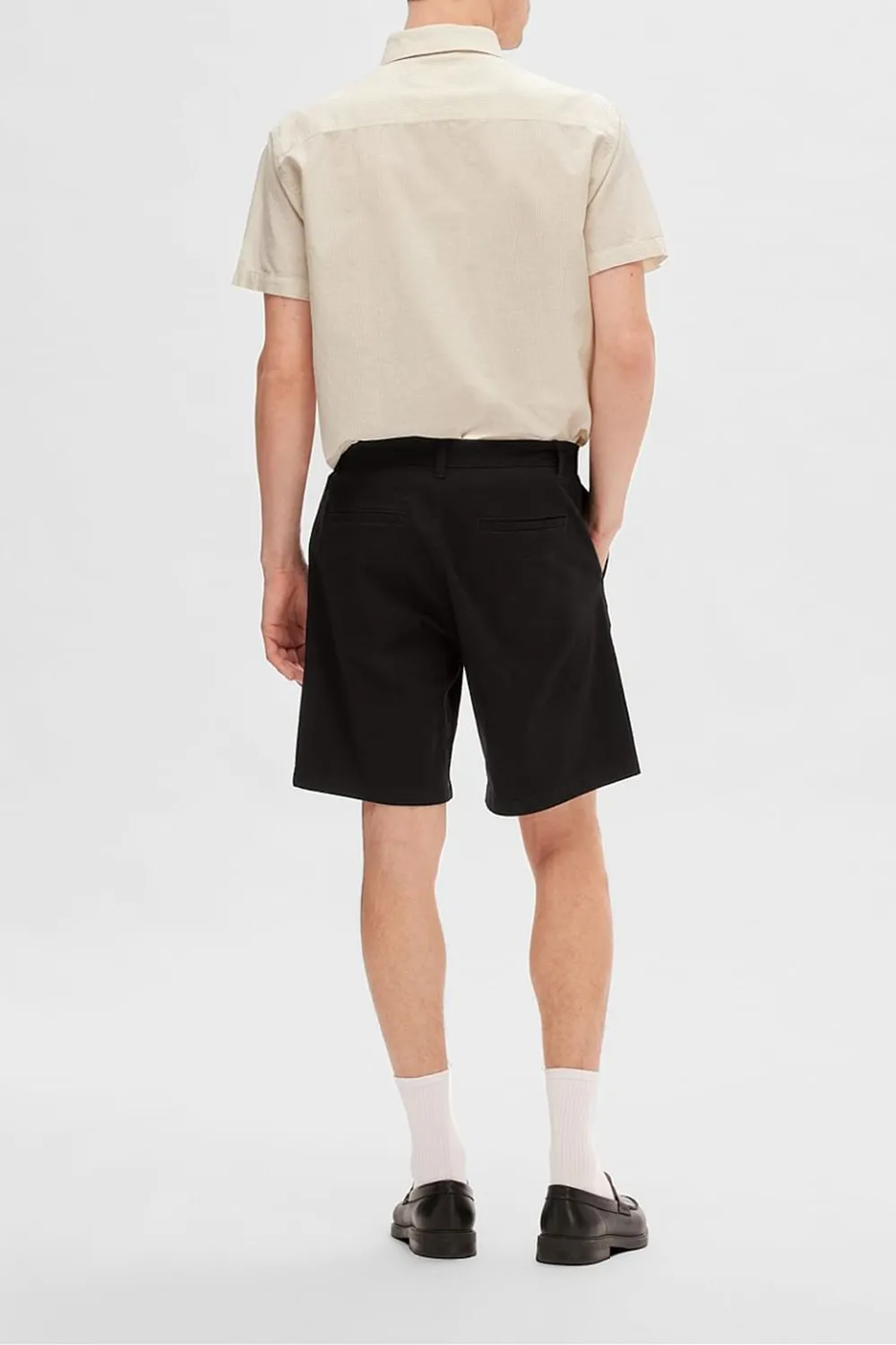 Off-White Mid Rise Cotton Chino Shorts