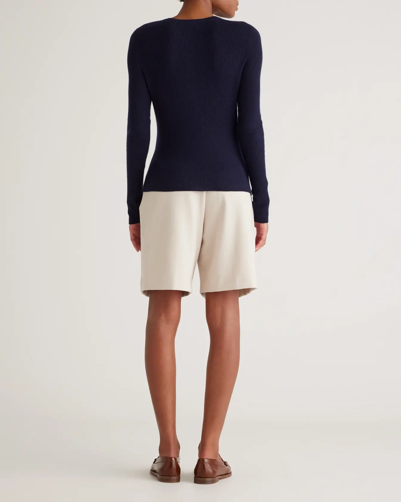 Featherweight Cashmere Ribbed Henley Sweater