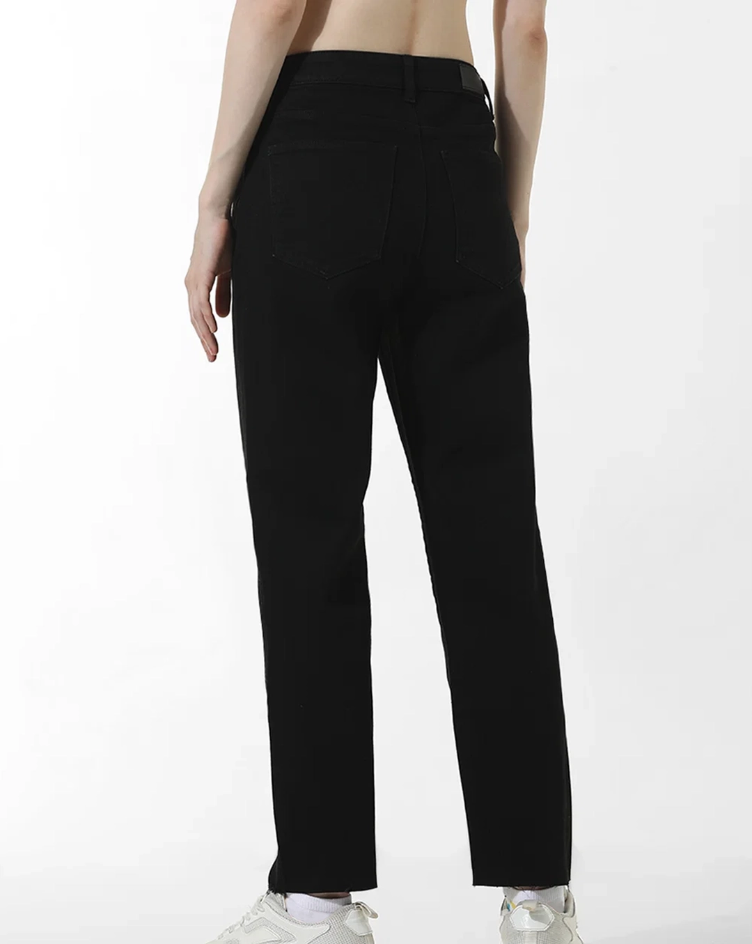 Black High Rise Erin Straight Fit Jeans