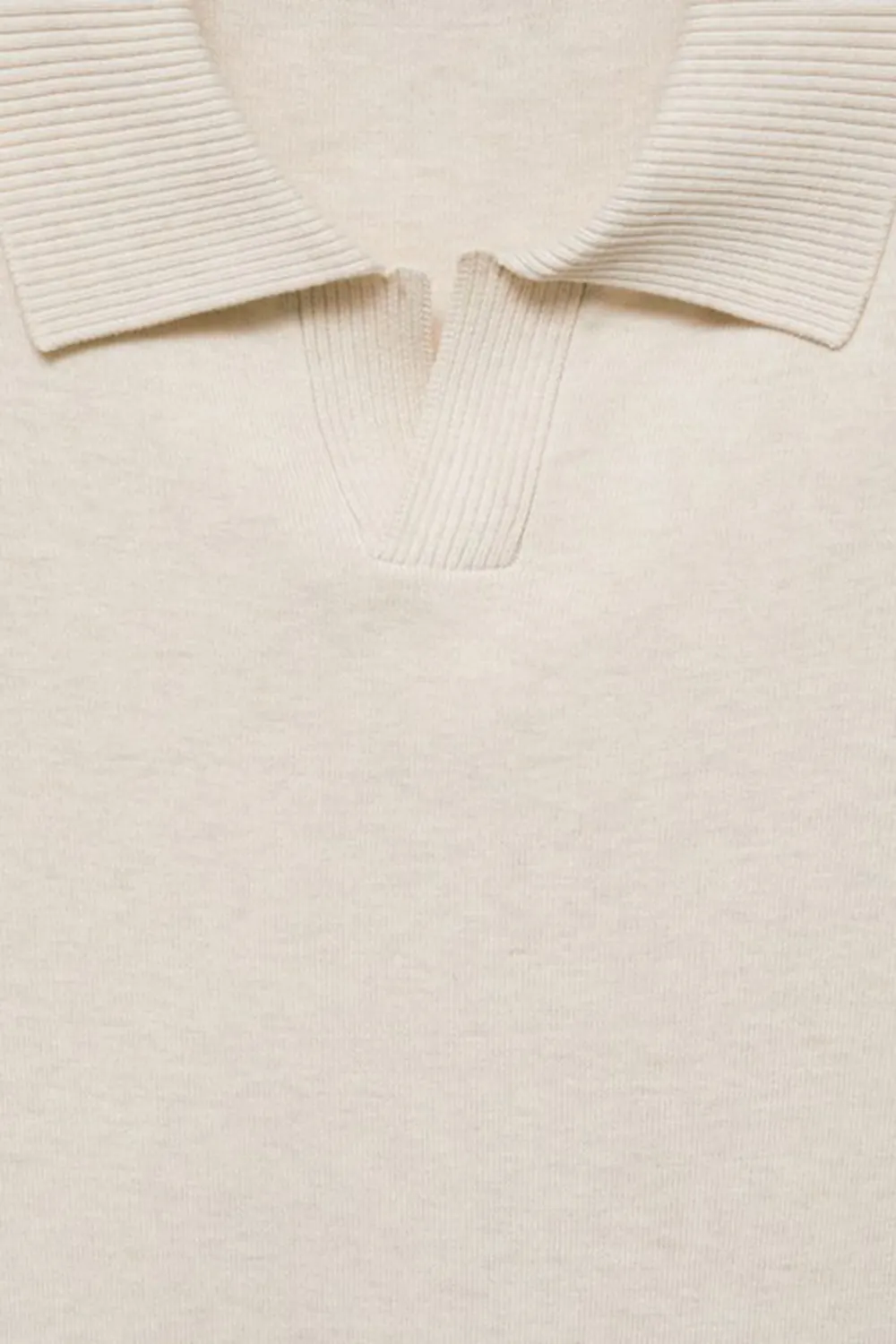 Textured knitted cotton polo shirt