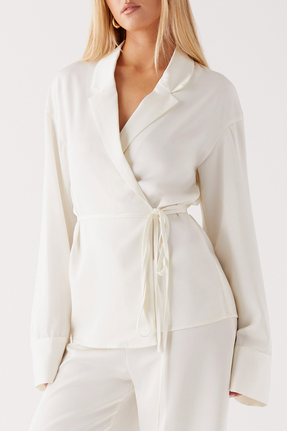 Tammie Tie Side Shirt - Pearl