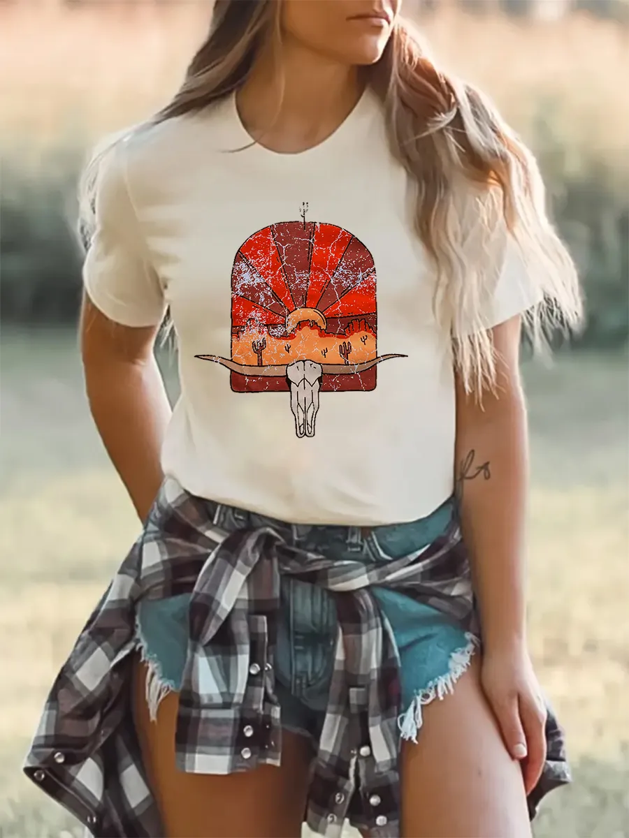 Longhorn Sunset Graphic T-shirt