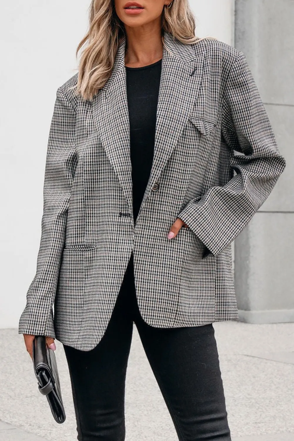 Oversized Plaid Blazer