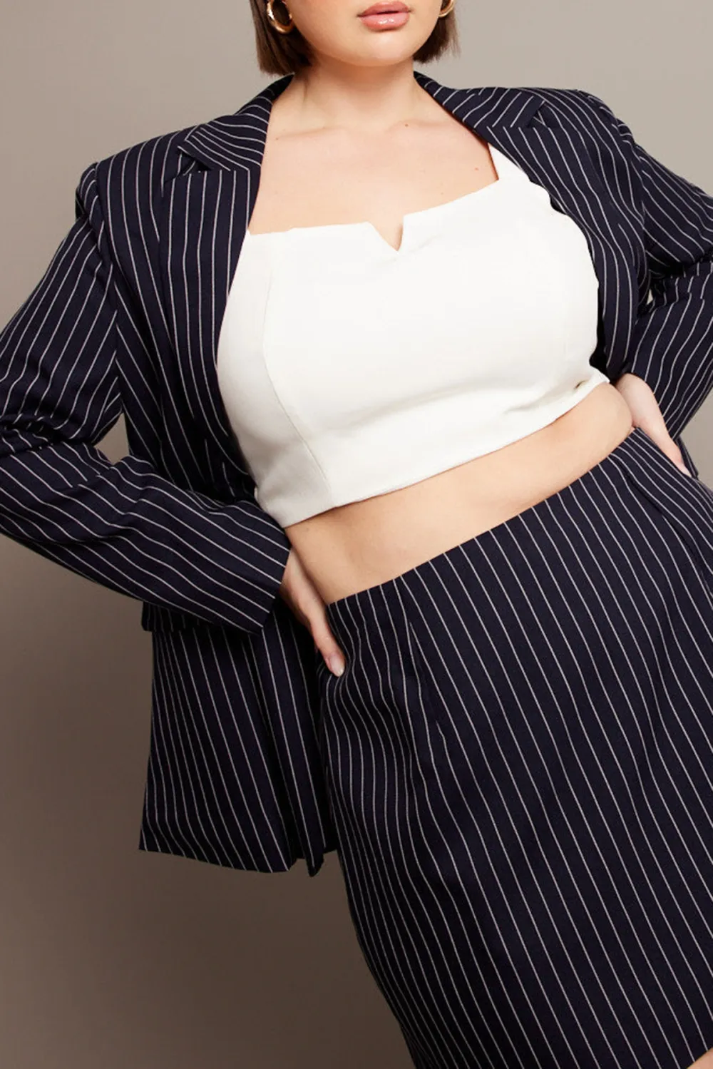 Black Stripe Pinstripe Blazer