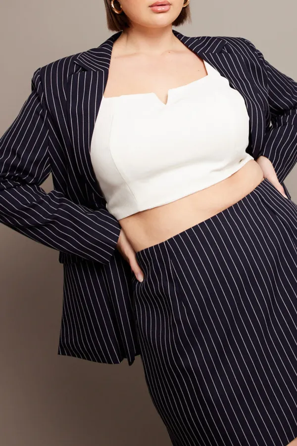 Black Stripe Pinstripe Blazer