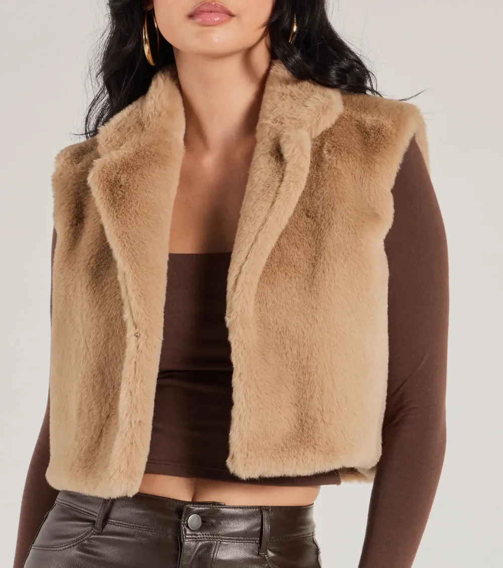 Cozy Glamour Faux Fur Cropped Vest