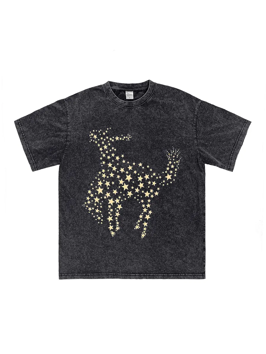 Space Star Cowboy Retro Black T-shirt