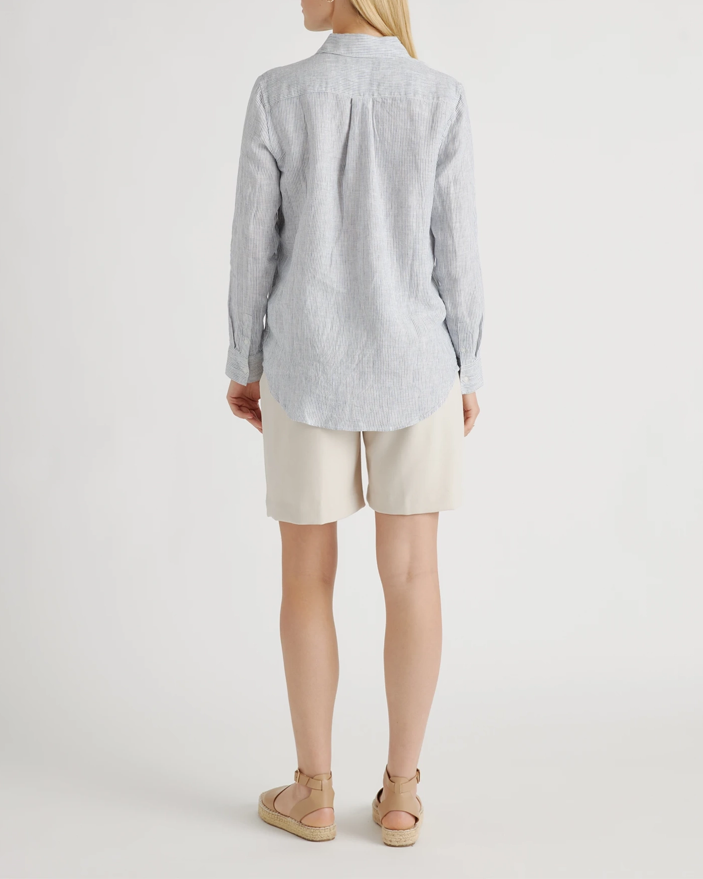 Slight Stretch 100% European Linen Long Sleeve Shirt