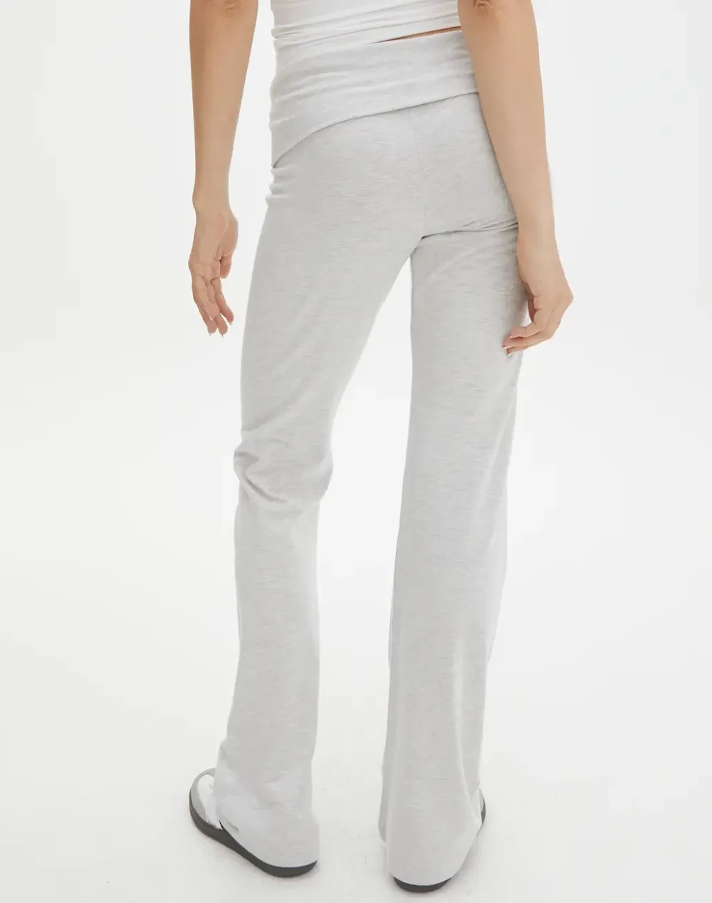 Cotton Foldover Flare Pant