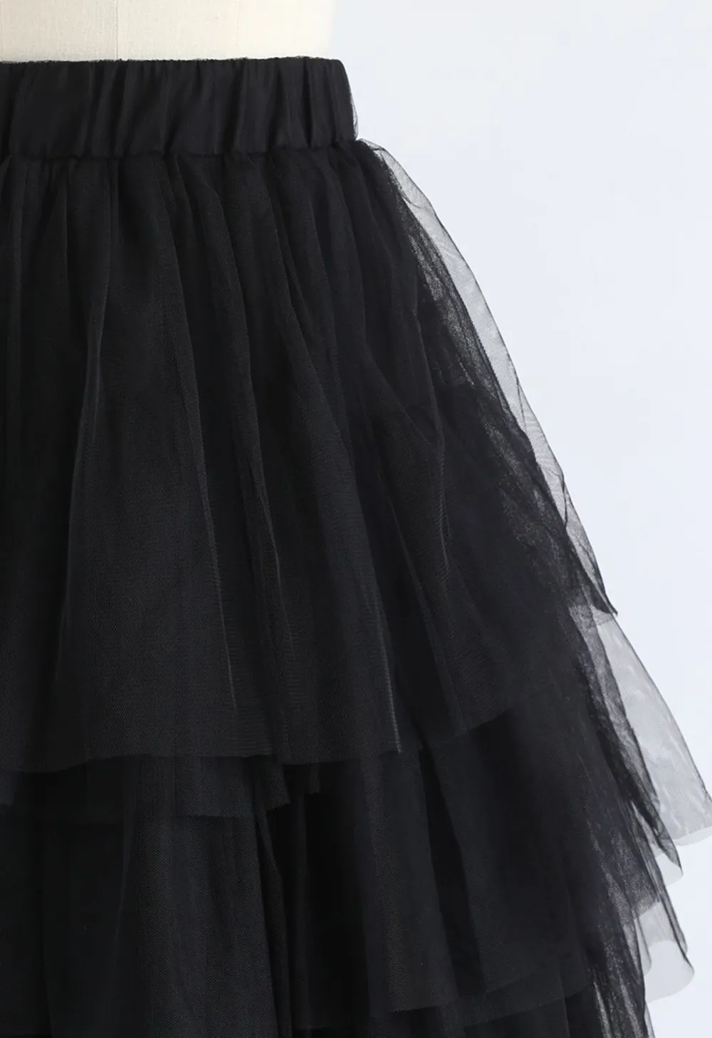 LOVE ME MORE LAYERED TULLE SKIRT IN BLACK