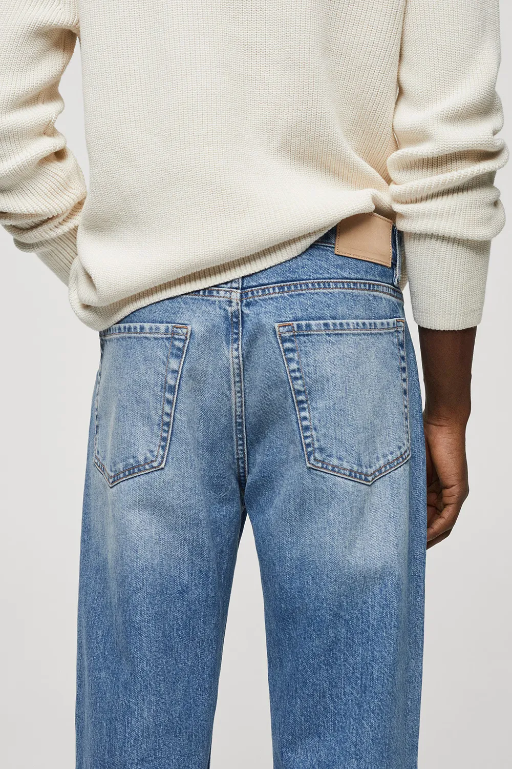 Regular-fit medium-wash jeans