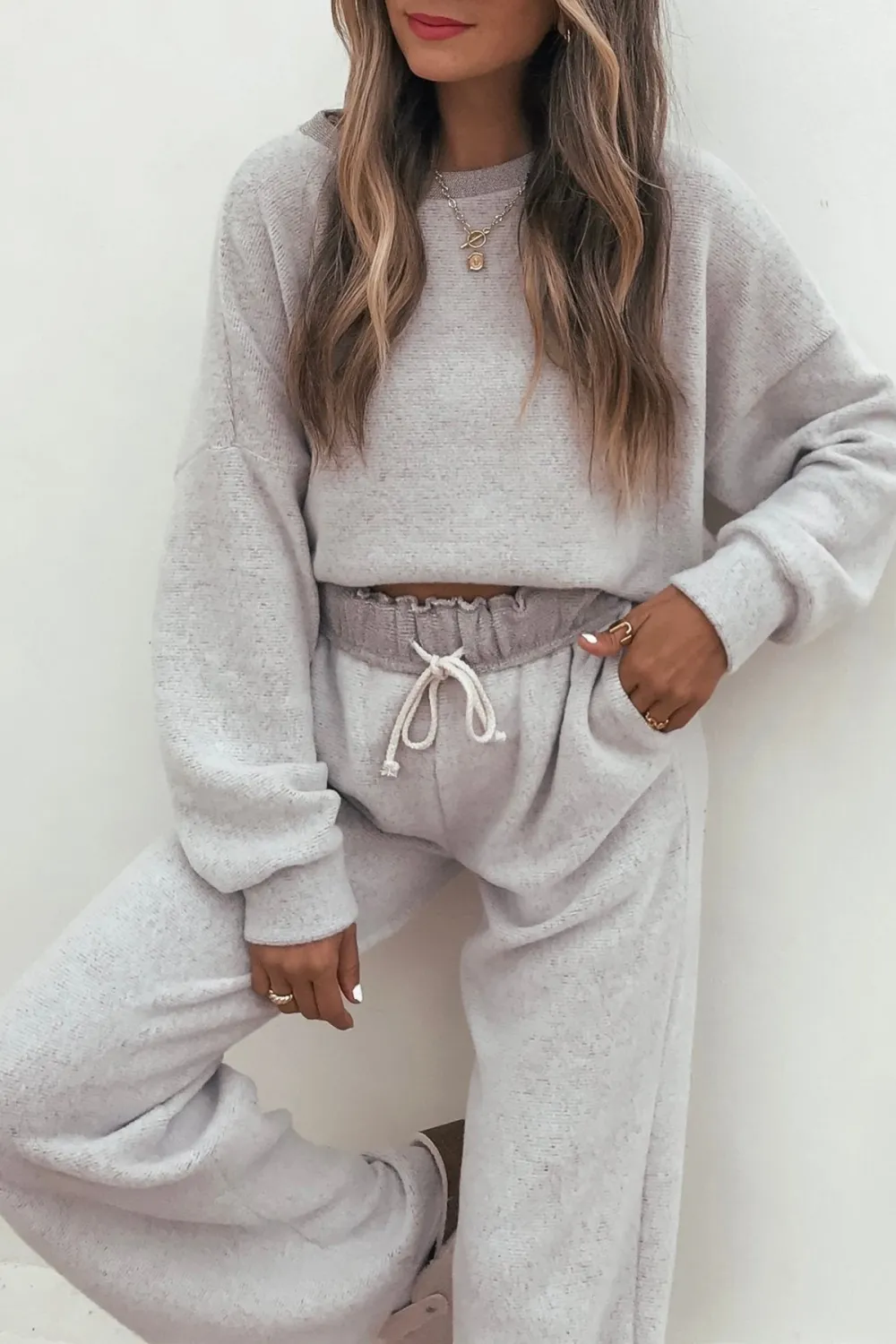 Taupe Brushed Lounge Sweatshirt