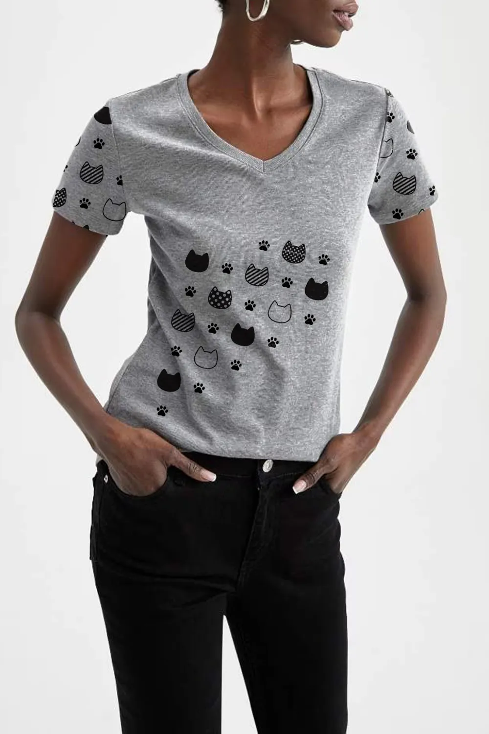 Slim Fit V Neck Short Sleeve T-Shirt