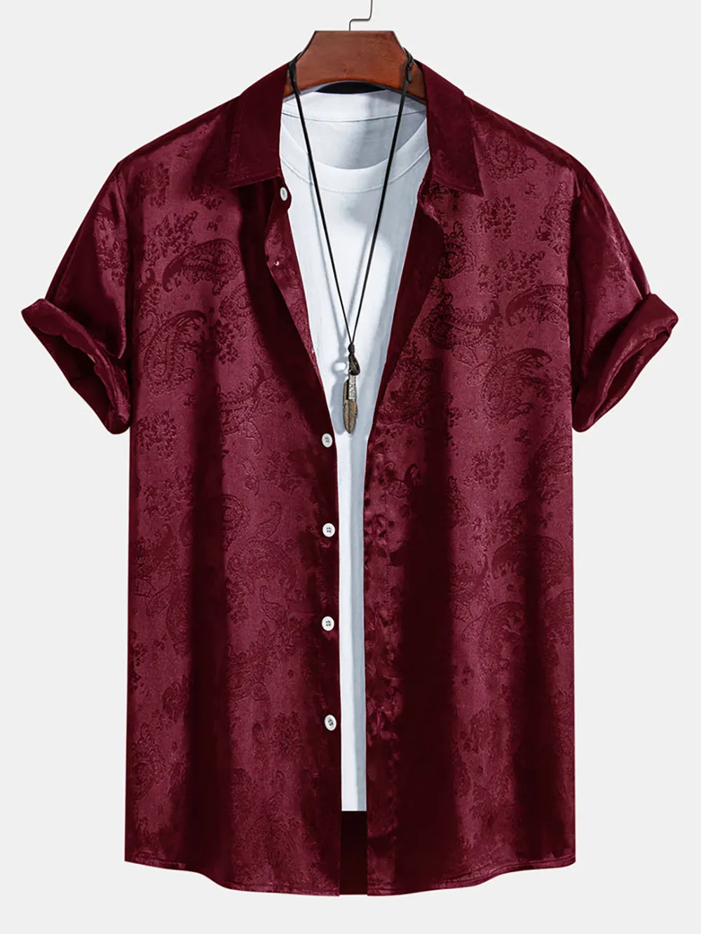 Paisley Print Satin Shirt