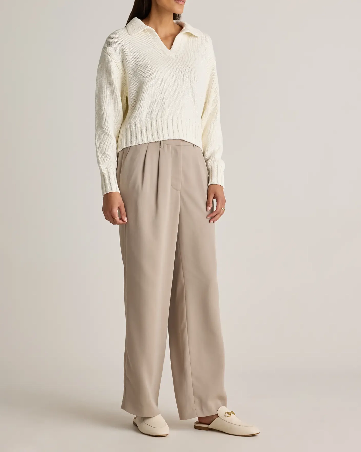 Pleated Wide Leg Pants