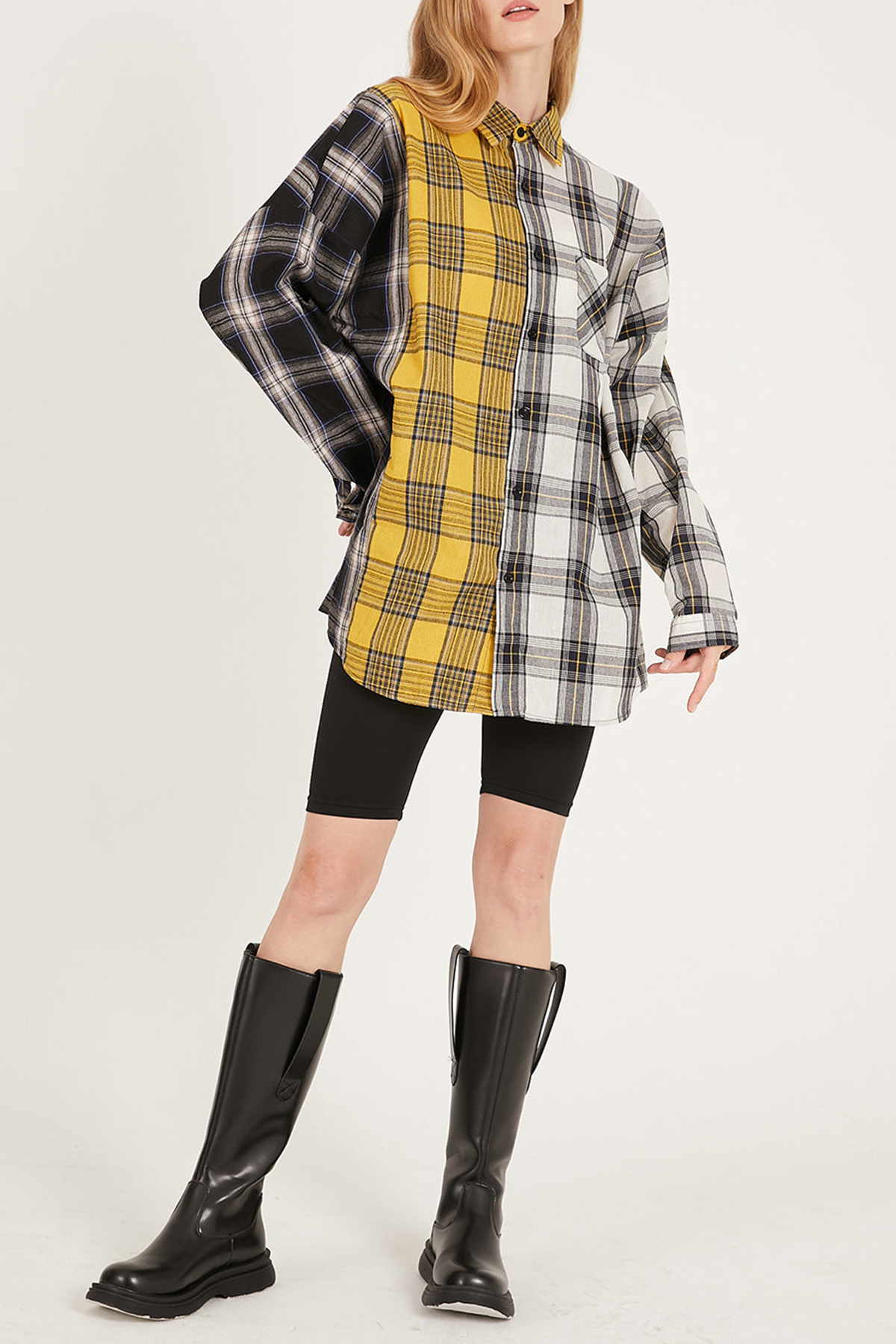 Clara Multi Color Plaid Oversized Shirt