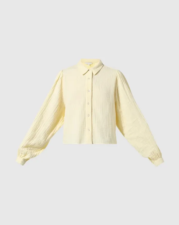 Yellow Puff Sleeves Shirt