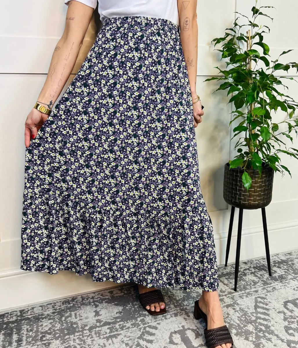 Floral Guiding Light Jersey Maxi Skirt