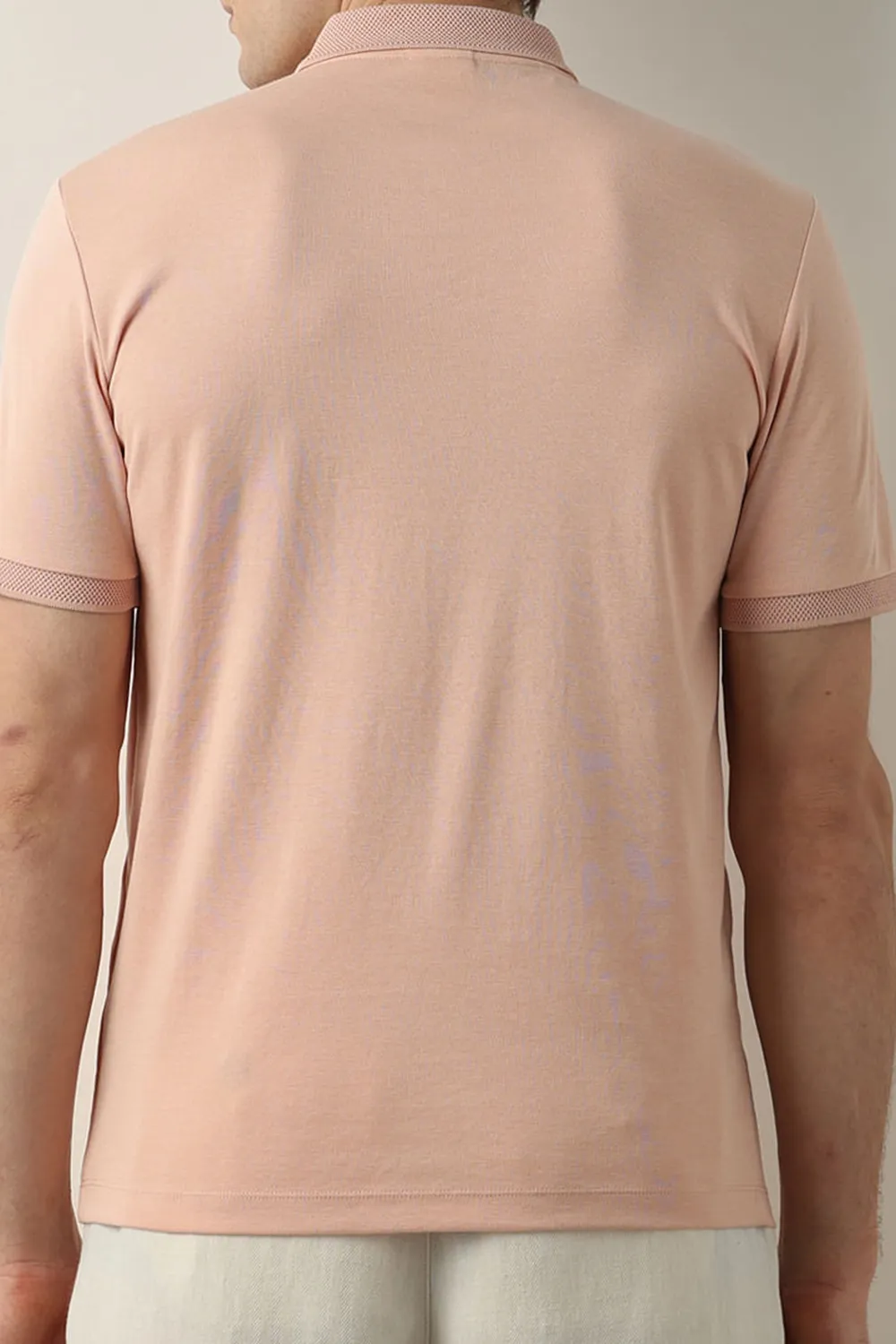 Pink Zip Detail Polo T-shirt