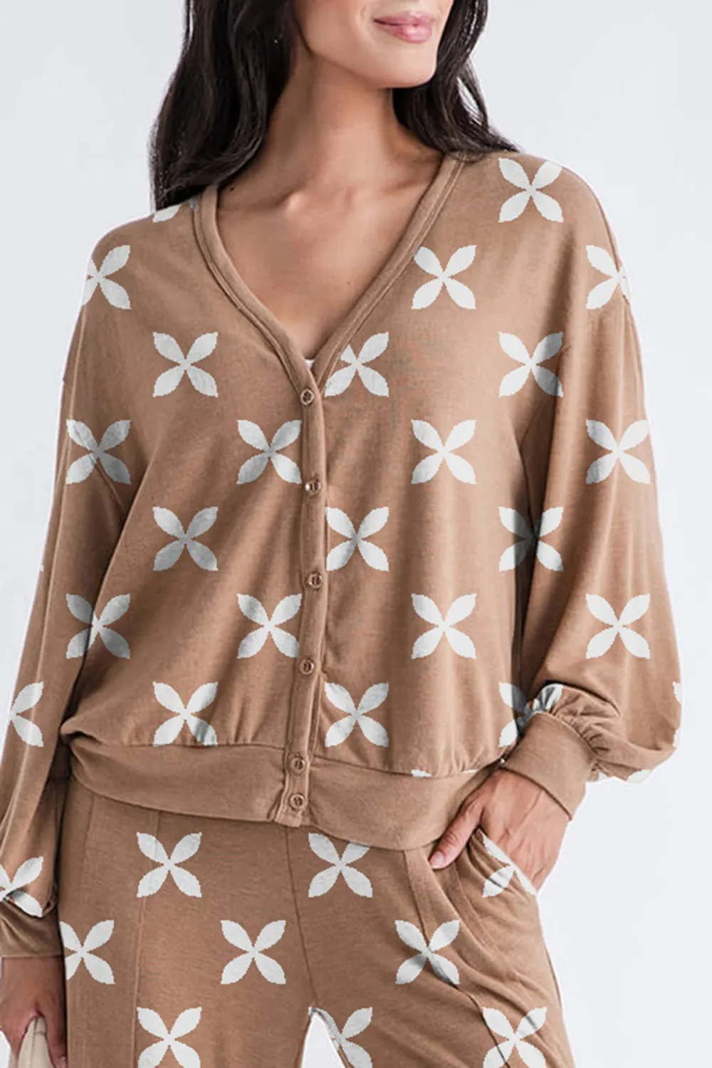 Mocha Risen Jersey Cardigan