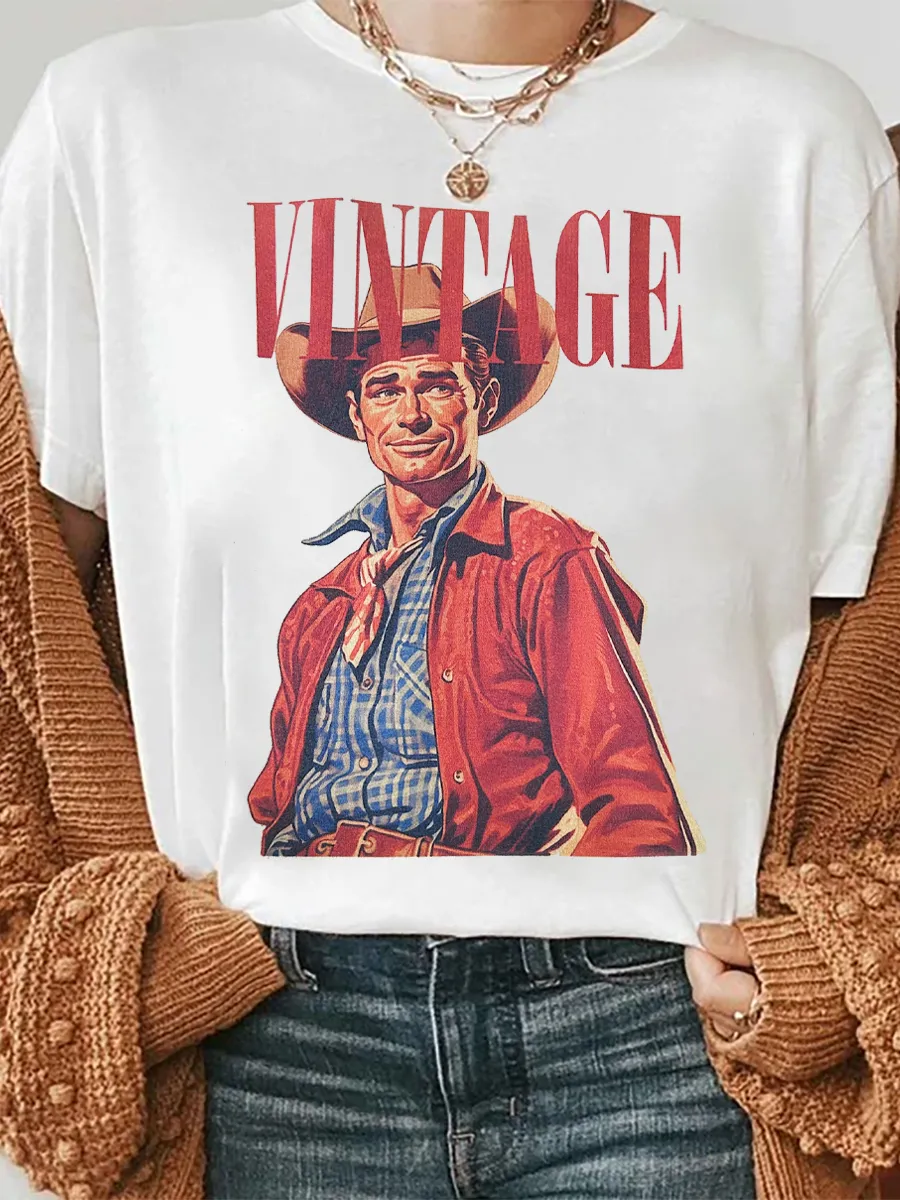 Vintage cowboy graphic T-shirt