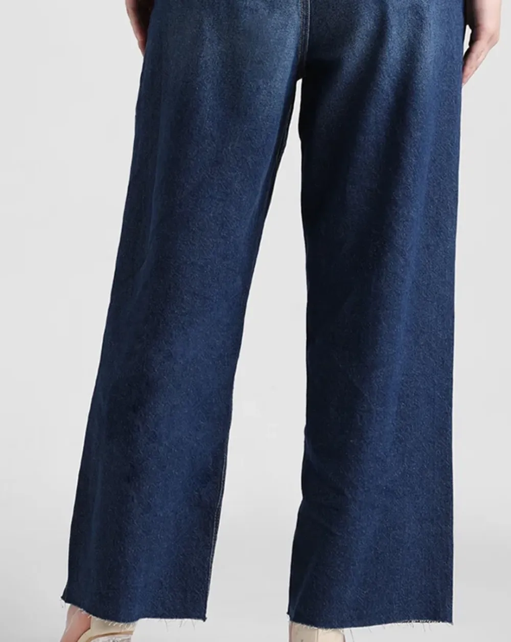 Blue Wide Leg Cropped Jeans