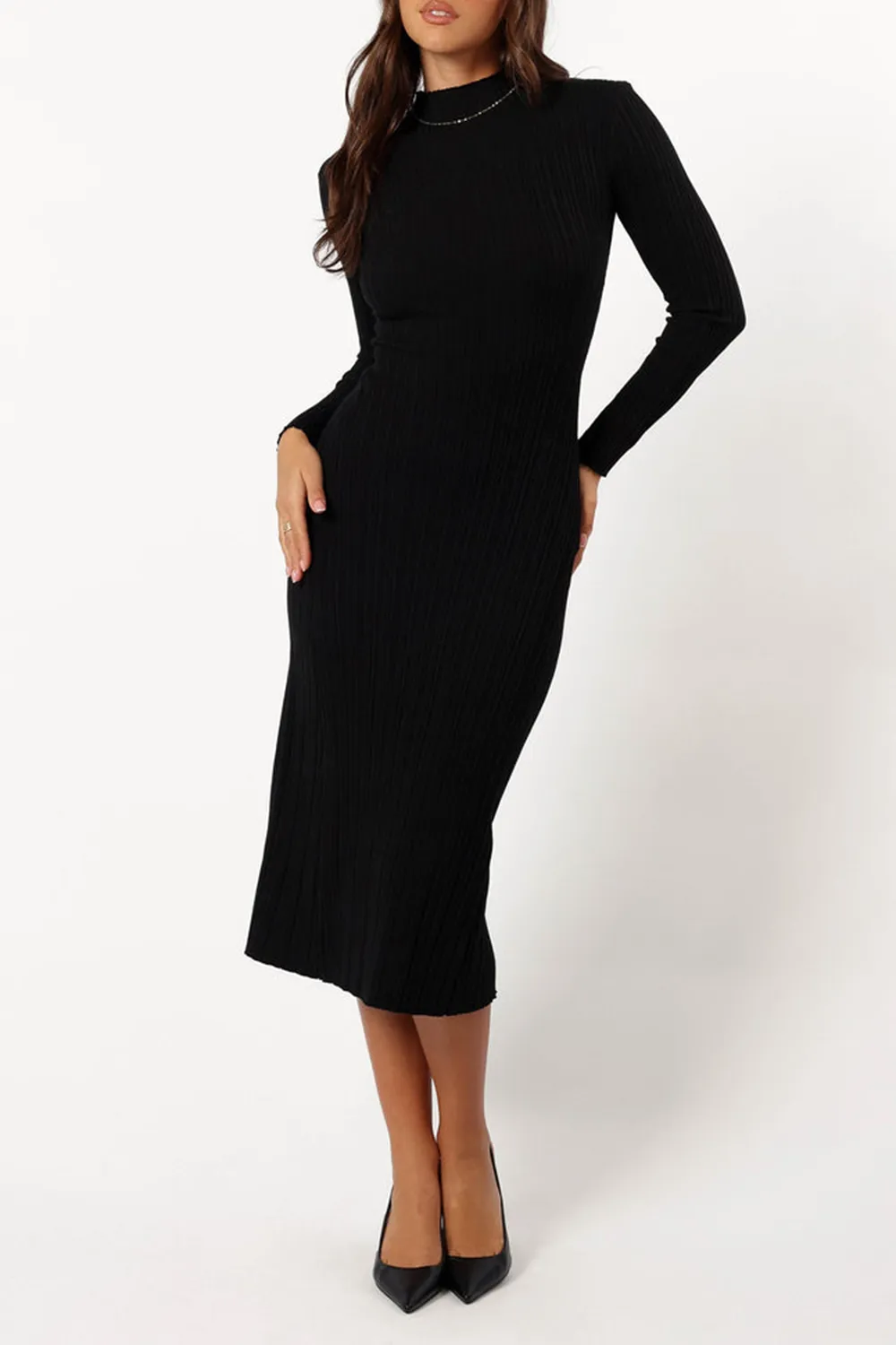 BRIAR LONG SLEEVE DRESS - BLACK