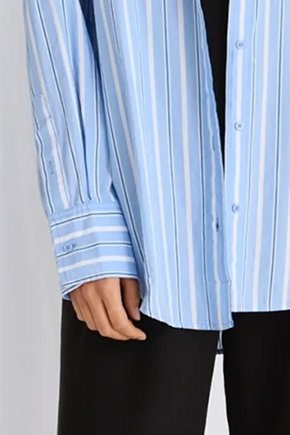 California Blue Stripe Poplin Oversized Shirt