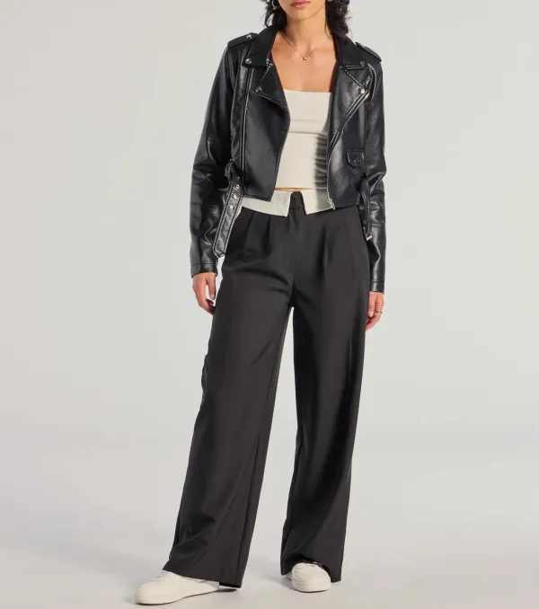 First Look Contrast Wide-Leg Pants