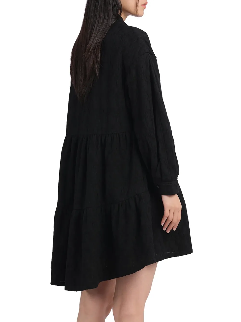 Pleated Sleeves Dress