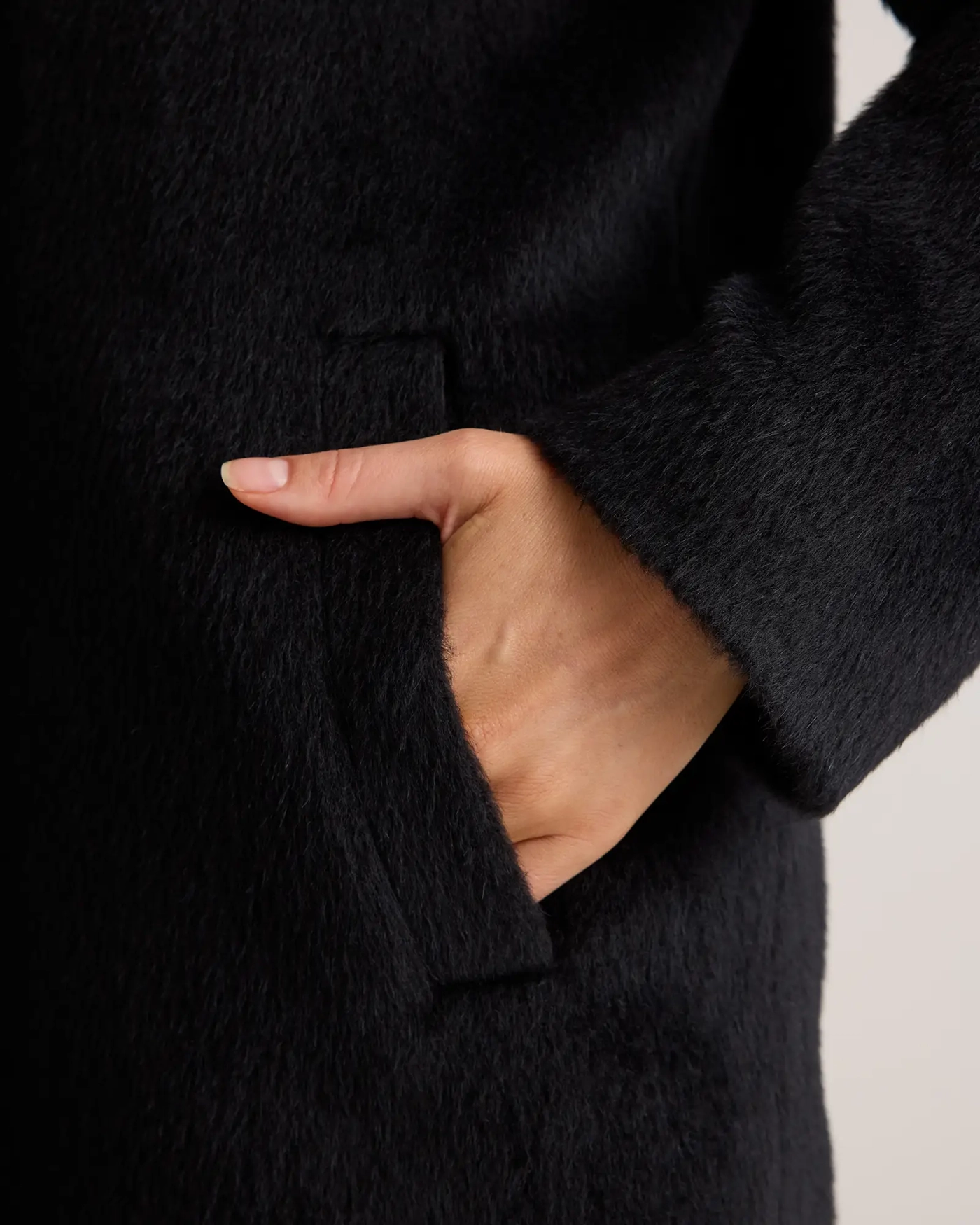 Alpaca-Wool Stand Collar Coat