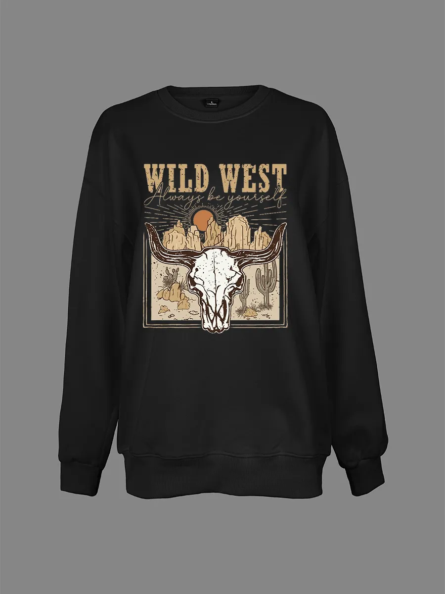 Wild West letter patterned sweatshirt