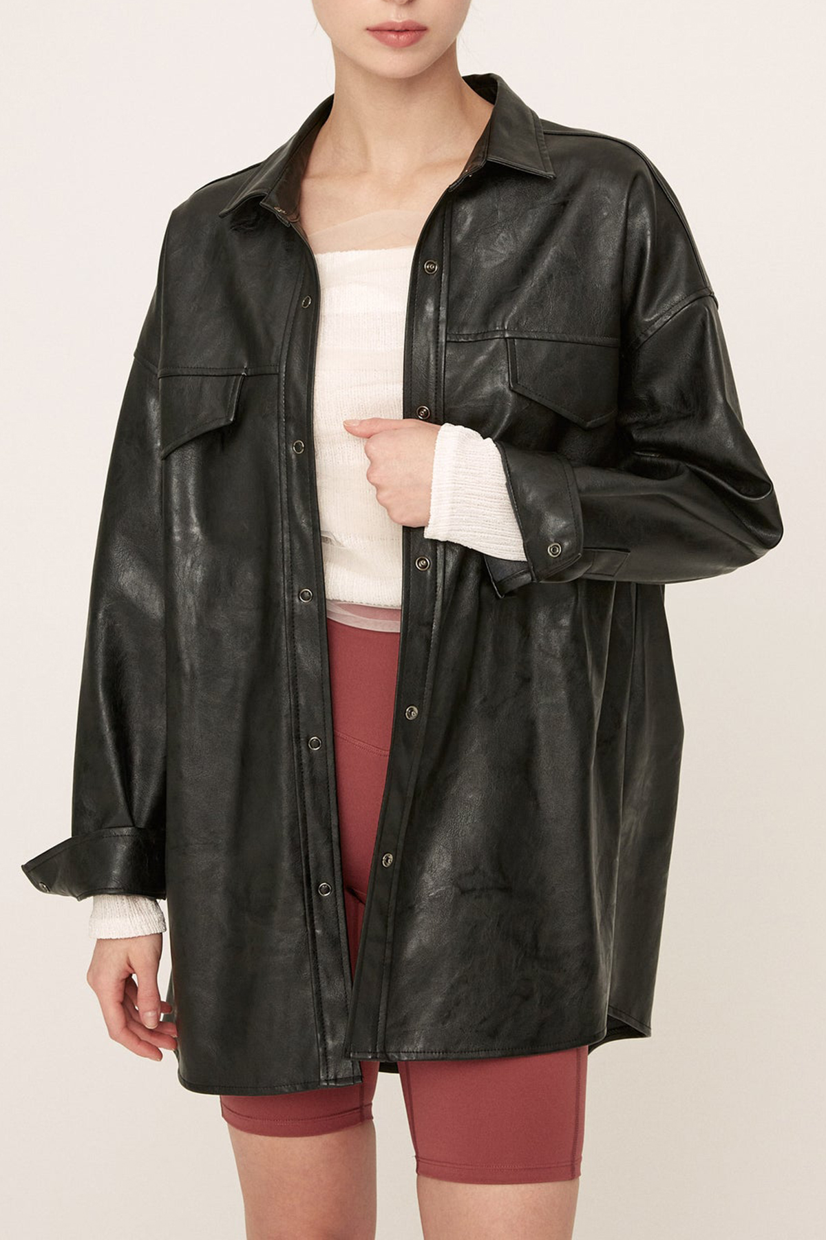 Mia Pleather Oversized Jacket