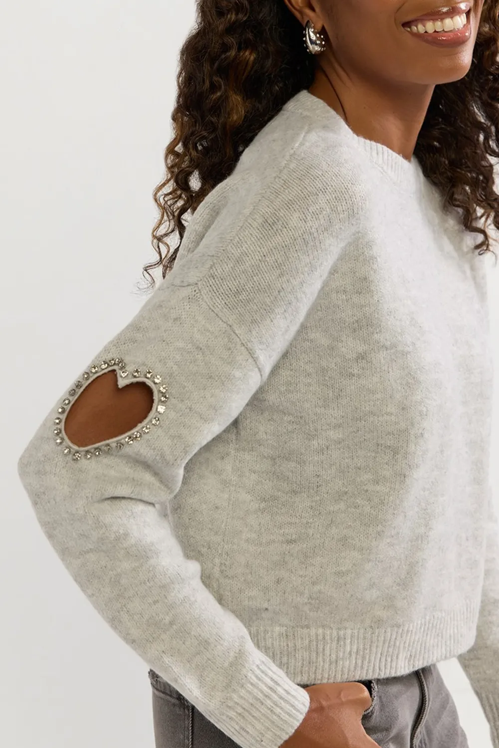 Nicole Sleeve Heart Cutout Sweater