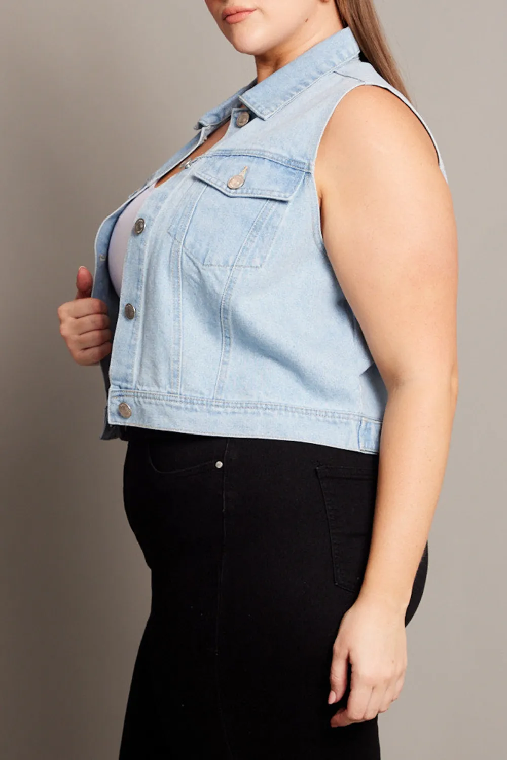 Denim Sleeveless Vest